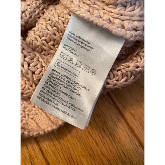 Divided, women's pale pink cropped knit crochet pullover sweater size XS - Picture 6 of 6